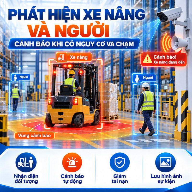 cảnh báo xe nâng đang đến